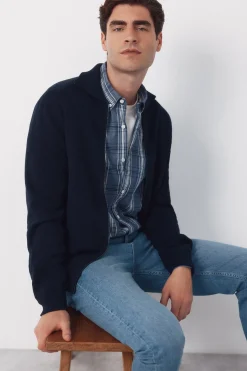 C&aacute;rdigan algod&oacute;n cremallera cuello polo