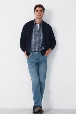 C&aacute;rdigan algod&oacute;n cremallera cuello polo