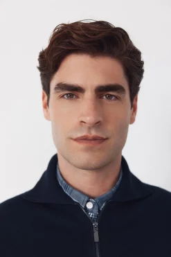 C&aacute;rdigan algod&oacute;n cremallera cuello polo