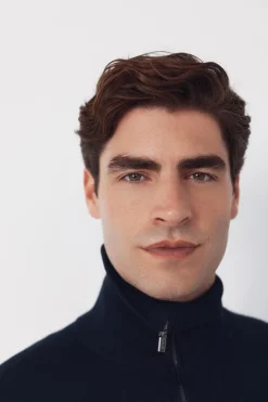 C&aacute;rdigan algod&oacute;n cremallera cuello polo