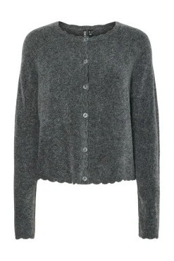 C&aacute;rdigan botones punto fino gris