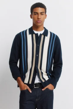 C&aacute;rdigan botones raya vertical