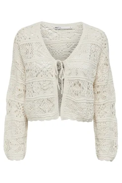 C&aacute;rdigan corto de crochet troquelado