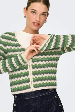 C&aacute;rdigan de crochet troquelado