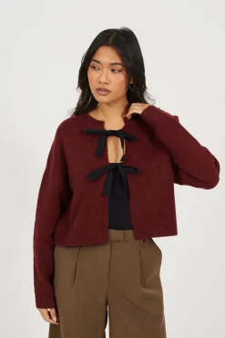 Cárdigan de punto con lazos