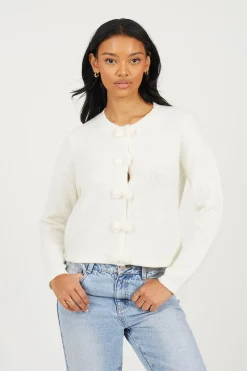 C&aacute;rdigan de punto con lazos