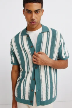 C&aacute;rdigan rayas botones