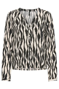 Camisa animal print manga larga