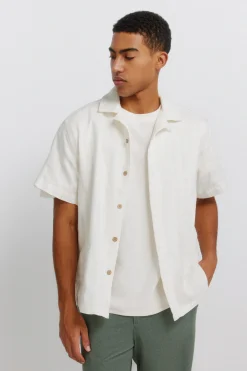 Camisa bowling manga corta jacquard