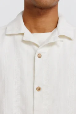 Camisa bowling manga corta jacquard