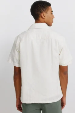 Camisa bowling manga corta jacquard