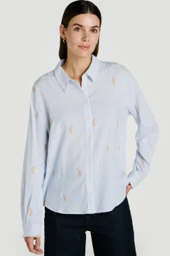 Camisa con bordados de algod&oacute;n y viscosa