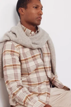 Camisa cuadros oxford slub