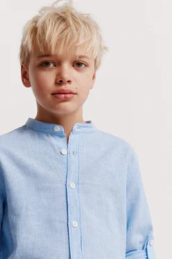 Camisa de lino a rayas mao ni&ntilde;o