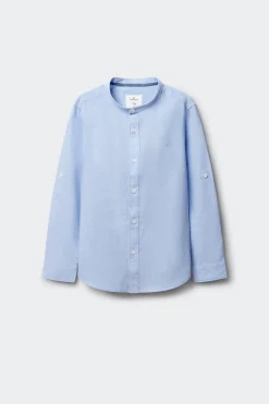 Camisa de lino a rayas mao ni&ntilde;o