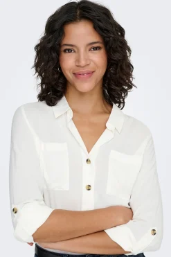 Camisa de rayas bolsillos frontales