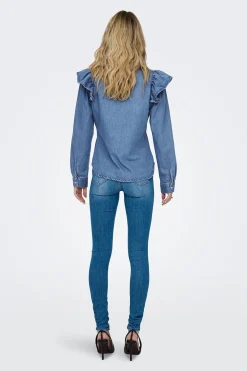 Camisa denim con volante