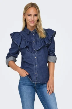 Camisa denim con volante