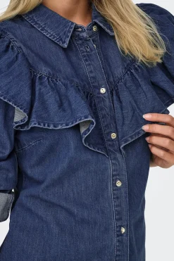 Camisa denim con volante