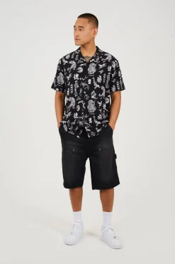 Camisa estampada de manga corta