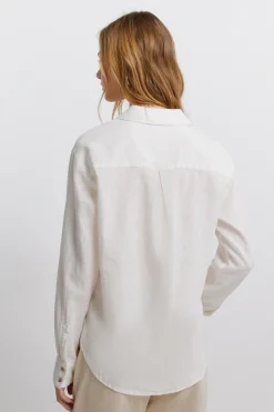 Camisa lino escote pico