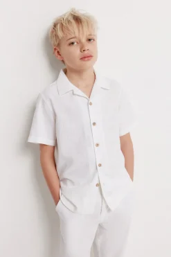 Camisa manga corta estilo lino ni&ntilde;o