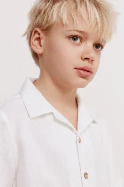 Camisa manga corta estilo lino ni&ntilde;o