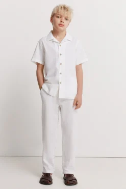 Camisa manga corta estilo lino ni&ntilde;o