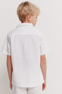 Camisa manga corta estilo lino ni&ntilde;o
