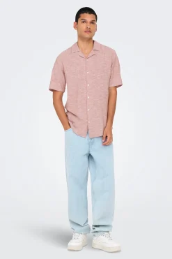 Camisa manga corta lino