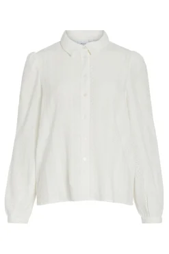 Camisa manga larga con bordado inglés