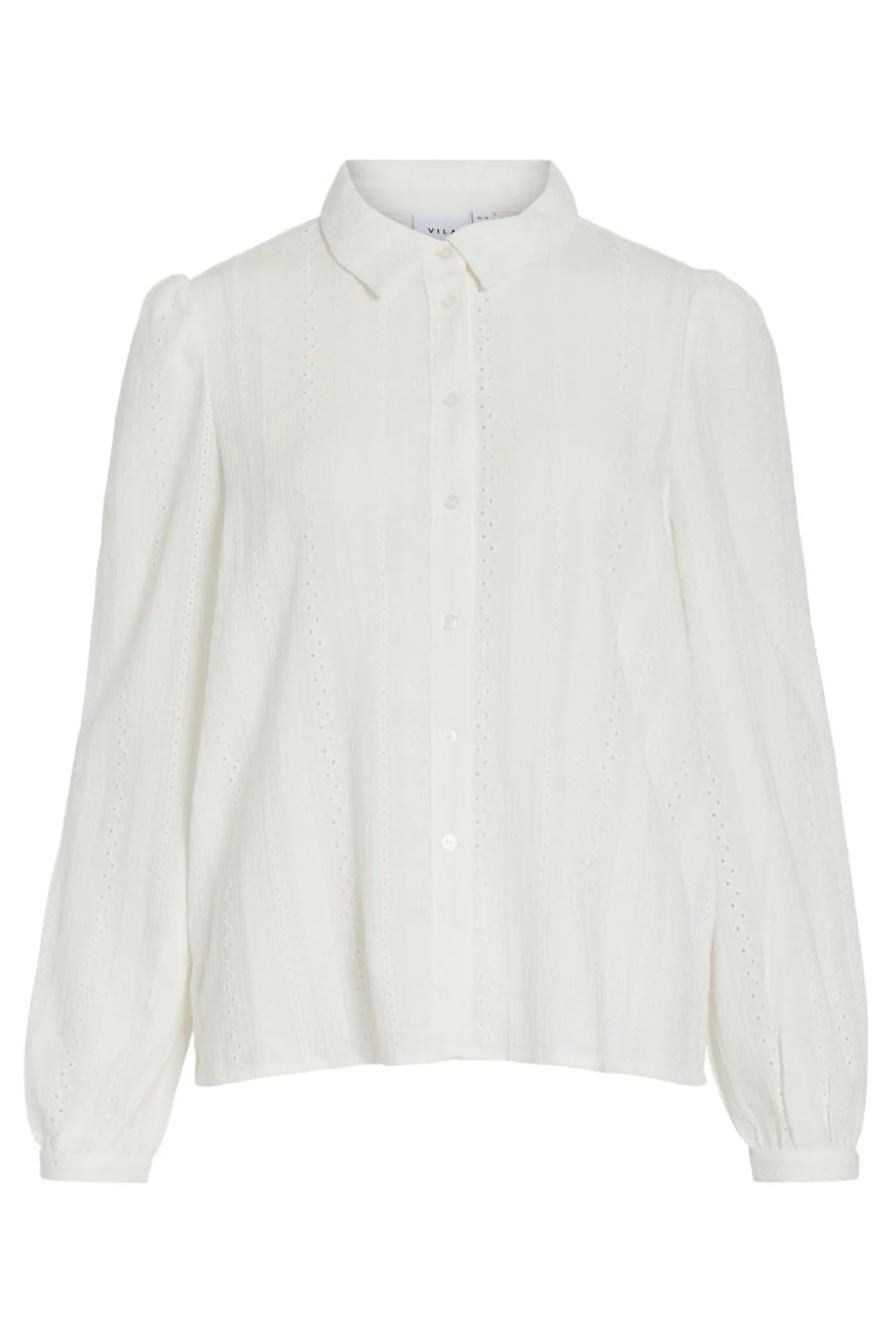 Camisa manga larga con bordado inglés