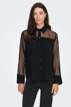 Camisa manga larga transparente