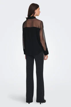 Camisa manga larga transparente