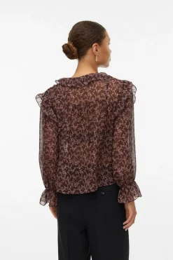 Camisa manga larga volantes