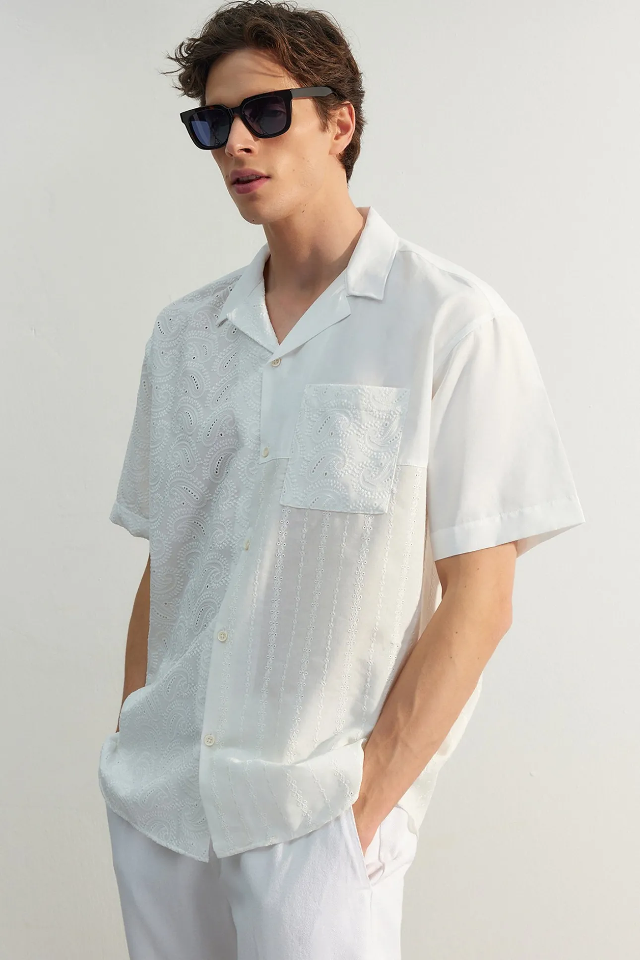 Camisa oversize manga corta