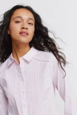 Camisa plisada manga larga