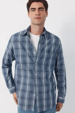 Camisa popel&iacute;n cuadros