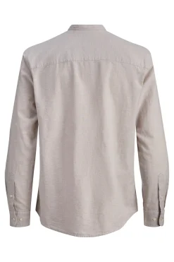 Camisa popel&iacute;n cuello mao