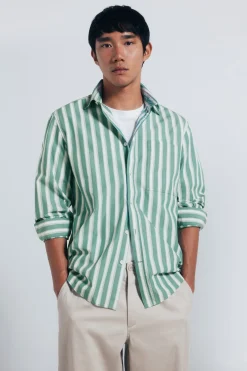 Camisa popel&iacute;n rayas