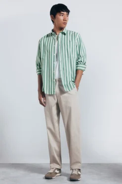 Camisa popel&iacute;n rayas