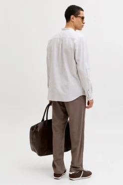 Camisa regular fit cuello mao