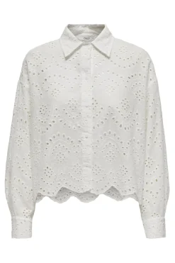 Camisa troquelada manga larga