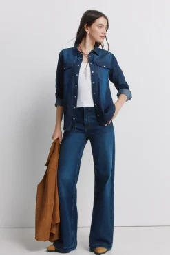 Camisa vaquera bolsillos algod&oacute;n