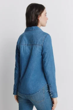 Camisa vaquera bolsillos algod&oacute;n