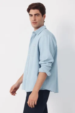 Camisa vaquera chambray manga larga