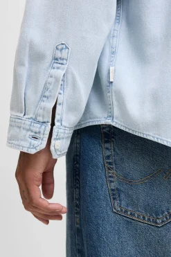 Camisa vaquera manga larga sarga