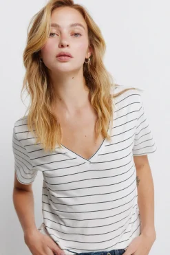 Camiseta b&aacute;sica algod&oacute;n cuello pico