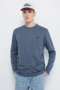 Camiseta básica manga larga acabado suave