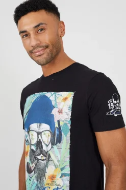 Camiseta calavera manga corta